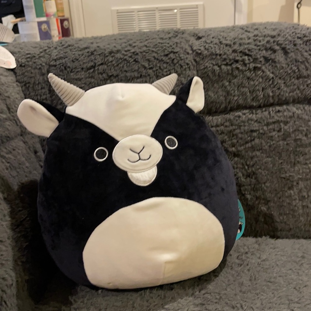 It is a 12 inch goat squish mallow named Gregory Great for all ages!